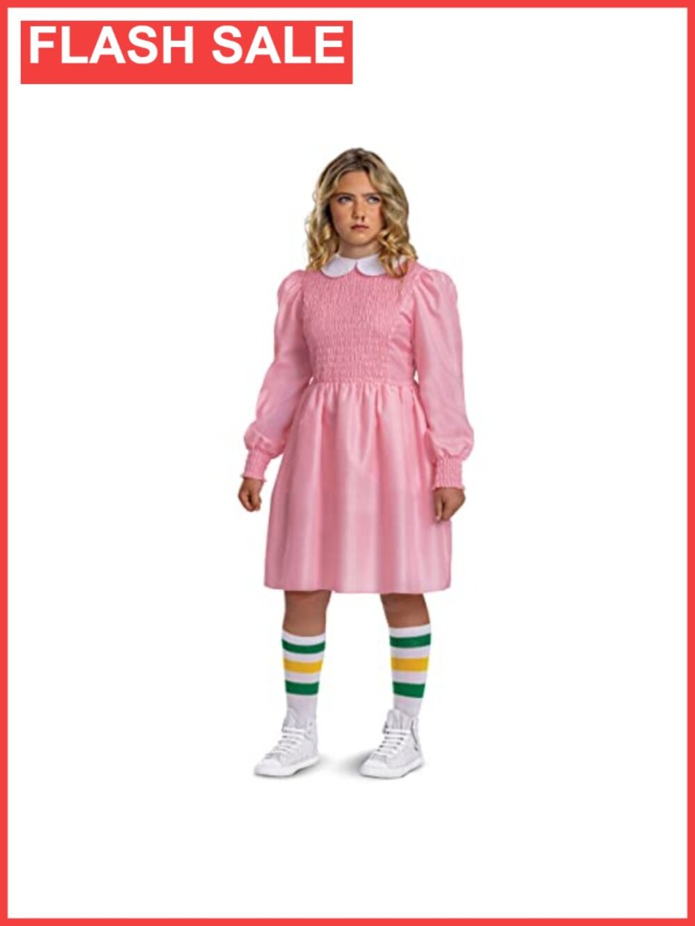 Stranger Things Eleven Costume Kids Dress & Socks Season 4 Medium